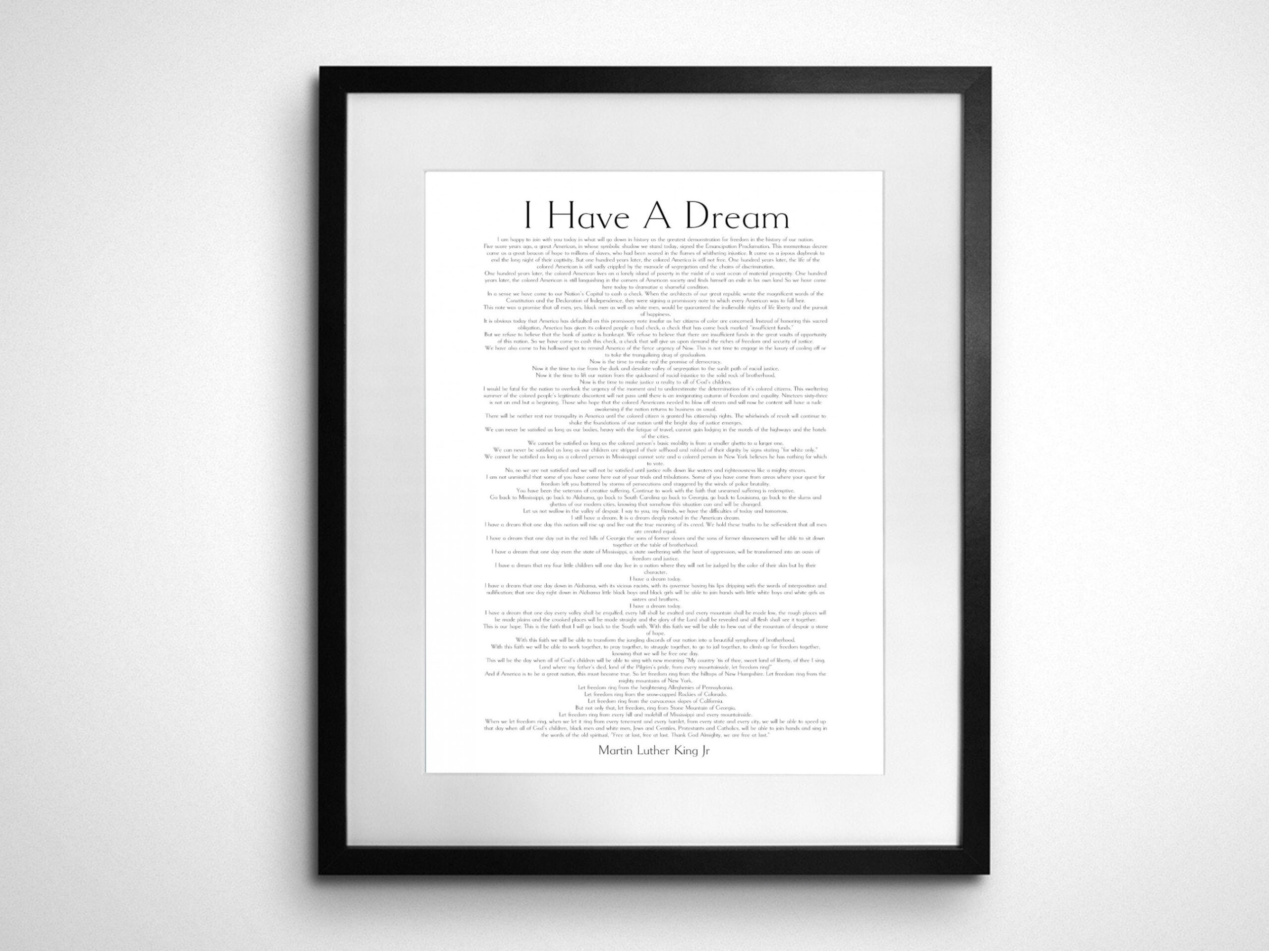 Martin Luther King Jr I Have A Dream Full Text Speech Print