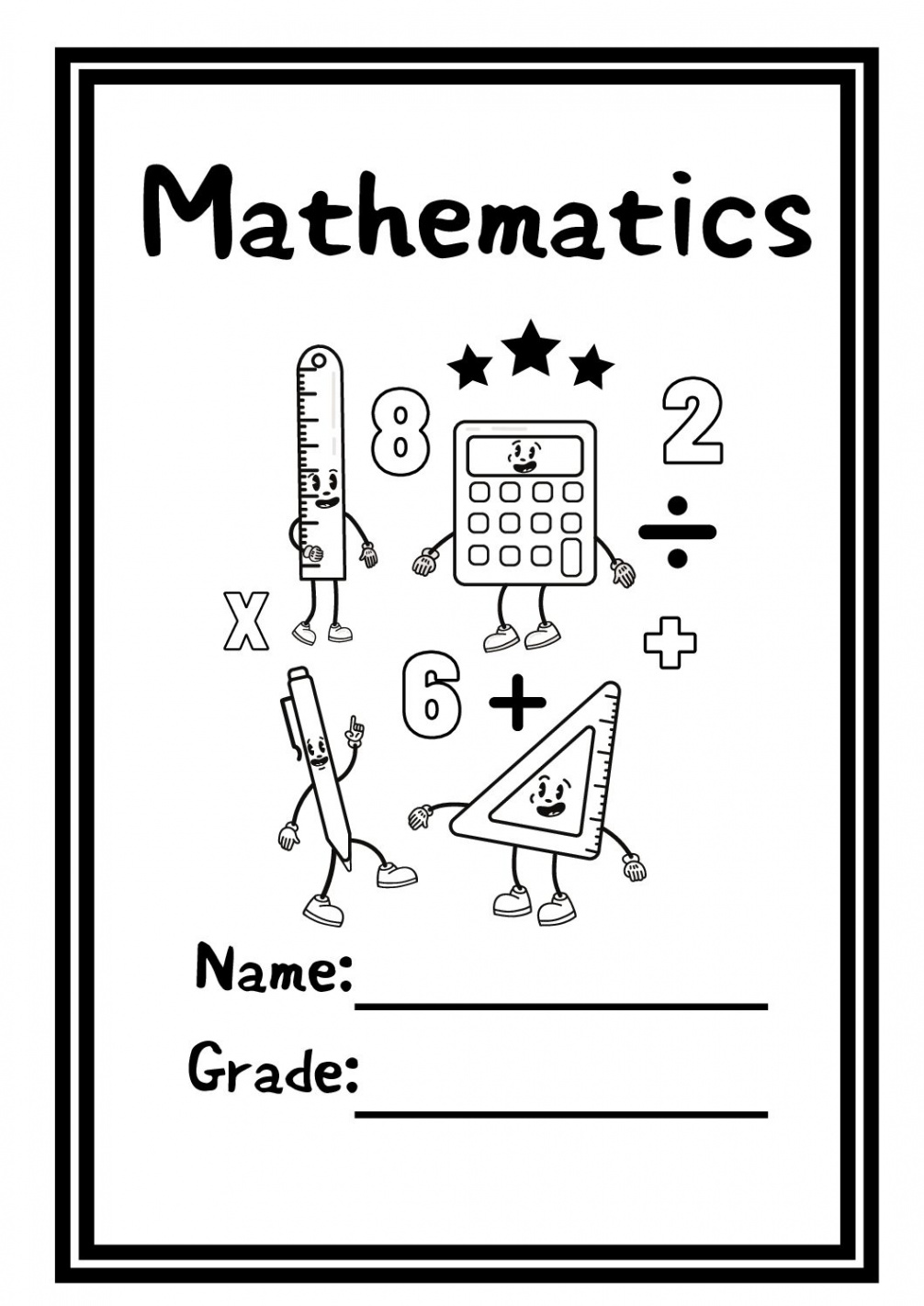 Mathematics printable book covers (x) • Teacha!