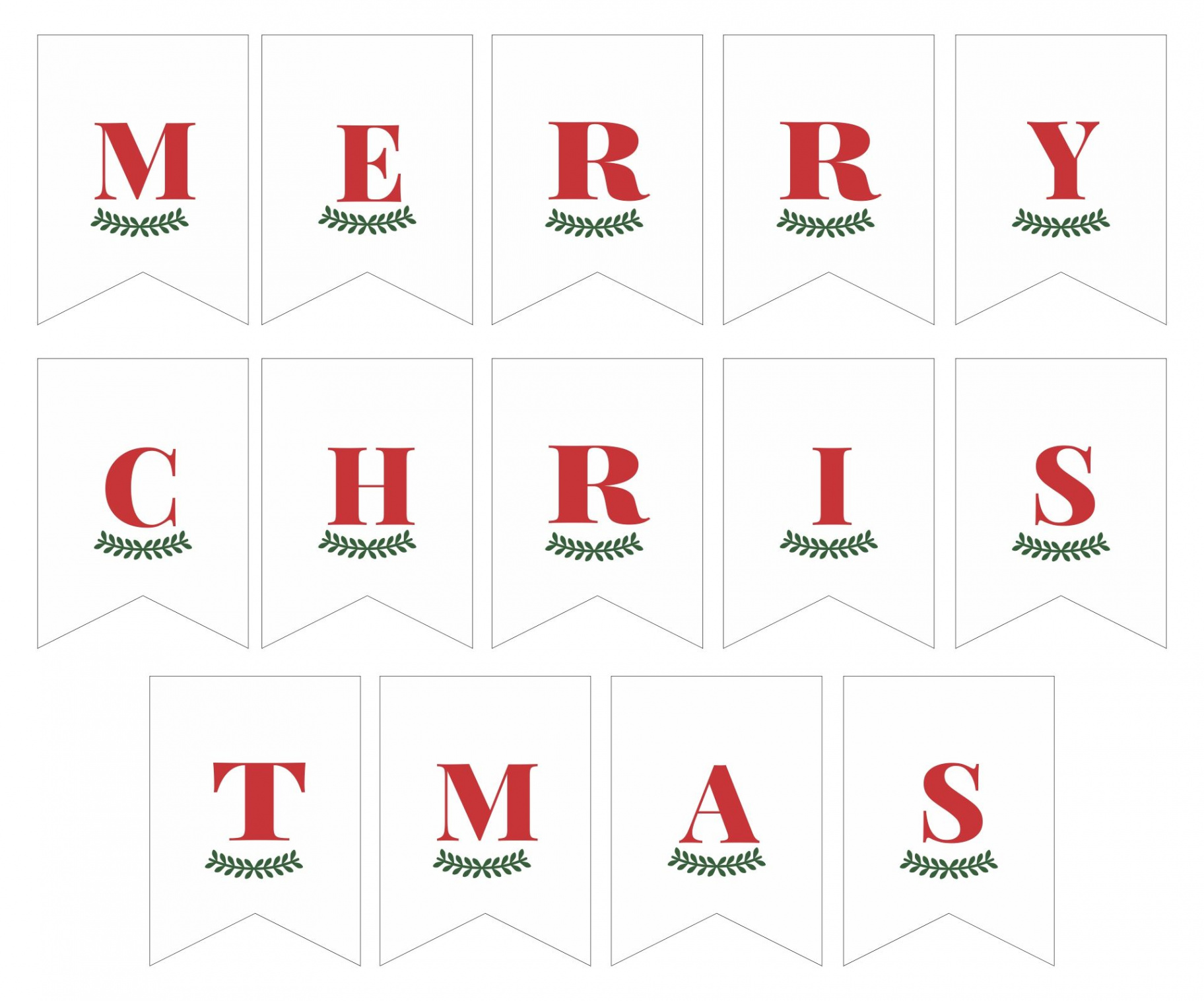 Merry Christmas Banner Letters Printables  Merry christmas banner