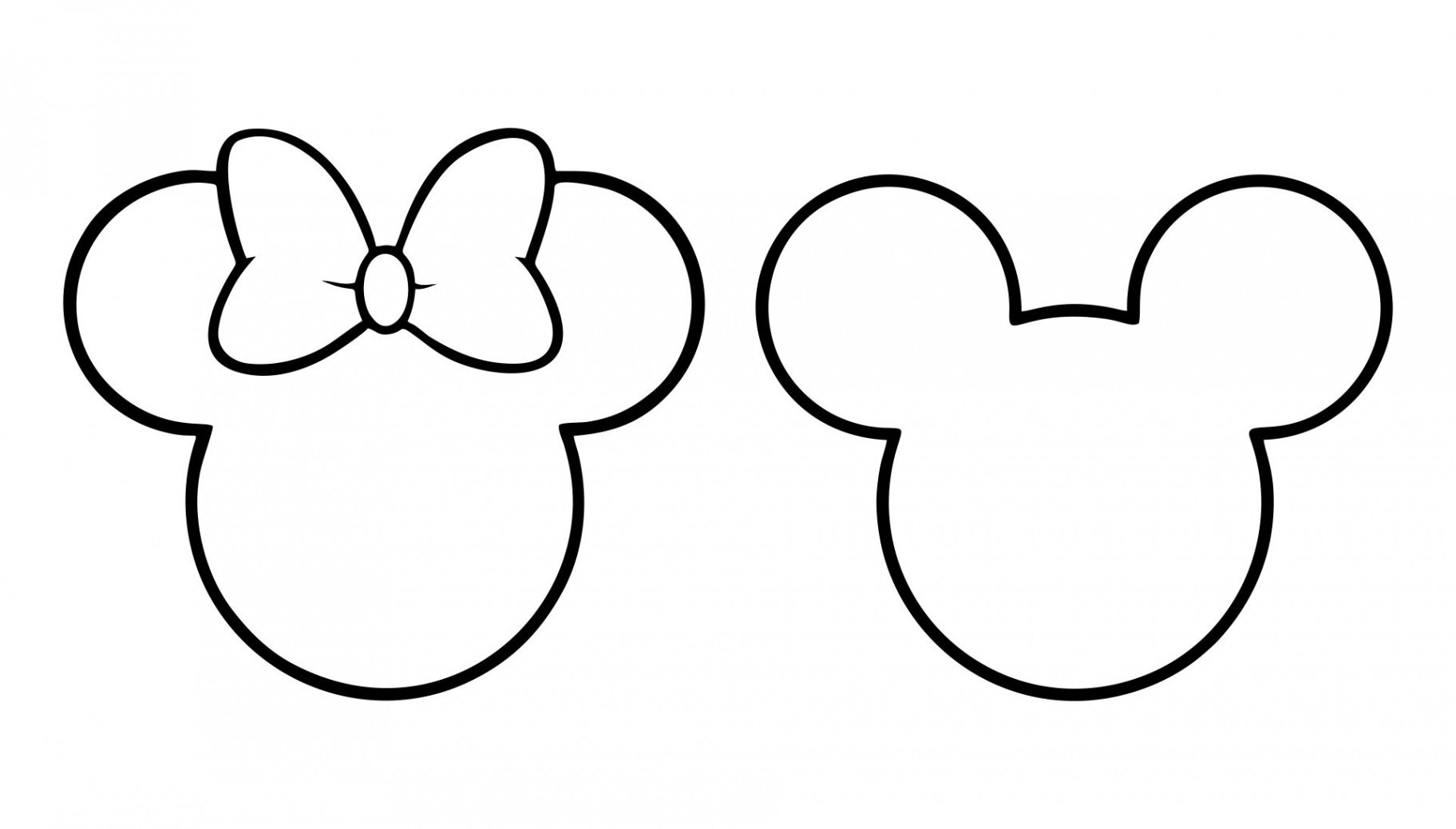 Mickey and Minnie Mouse Head Outline  Mickey mouse stencil