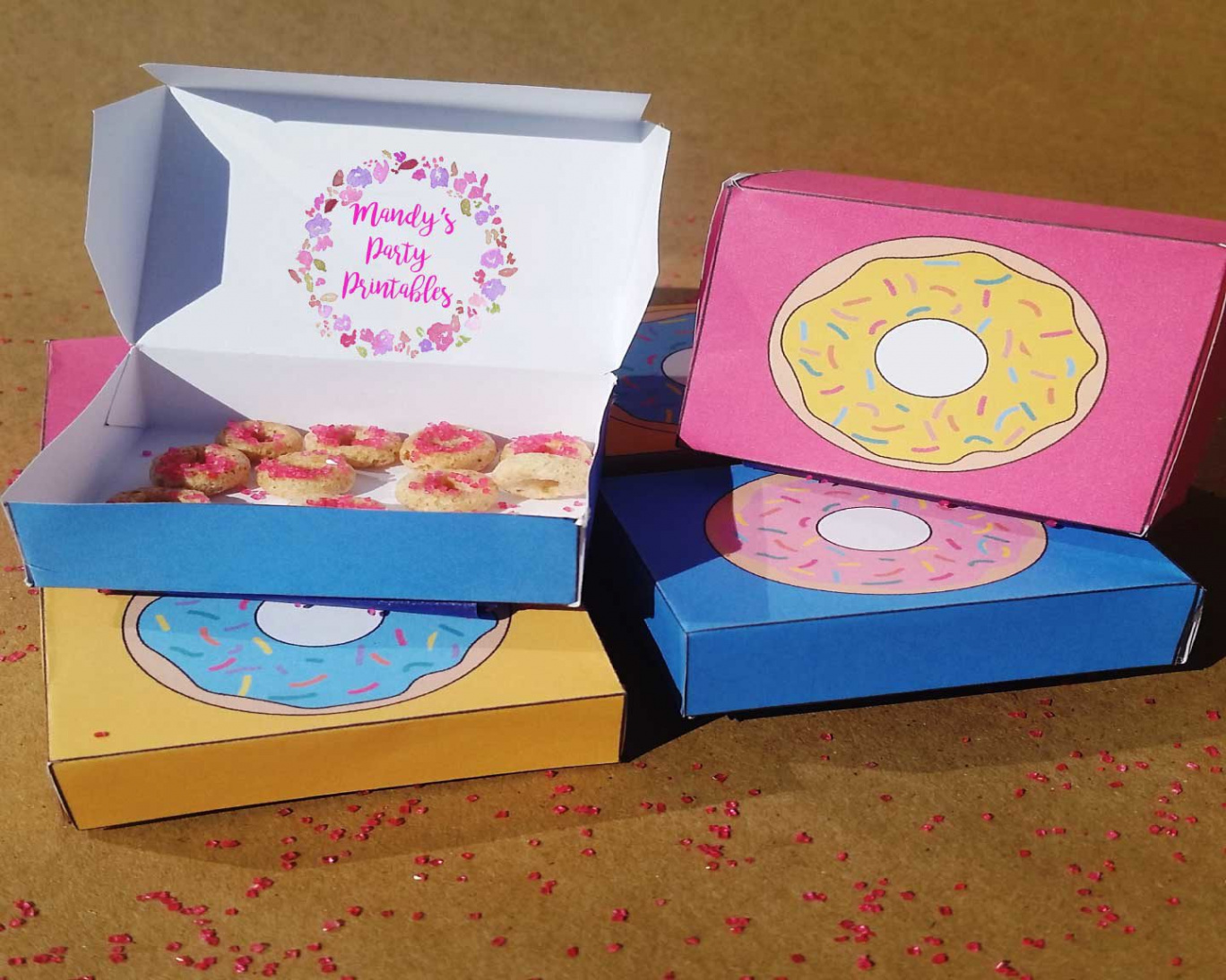 Mini Donut Boxes–Free Printable - Mandy