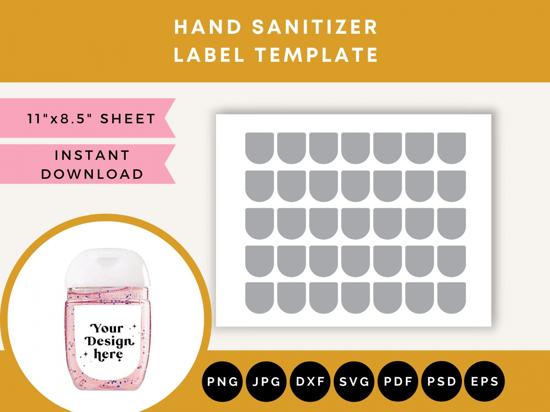 Mini Hand Sanitizer Label Template Hand Sanitize Label SVG - Etsy