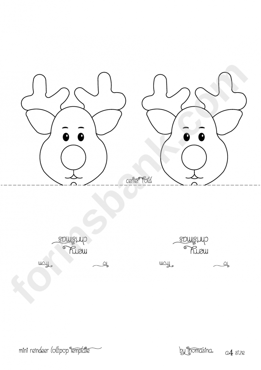 Mini Reindeer Lollipop Template  Reindeer head, Christmas