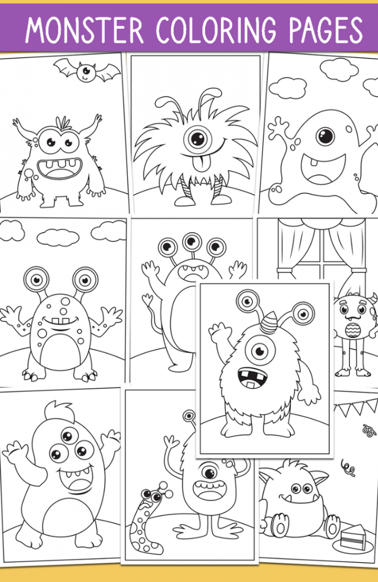 Monster Coloring Pages - Messy Little Monster