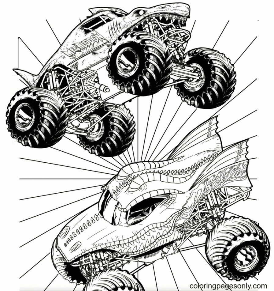 Monster Truck Coloring Pages Printable for Free Download