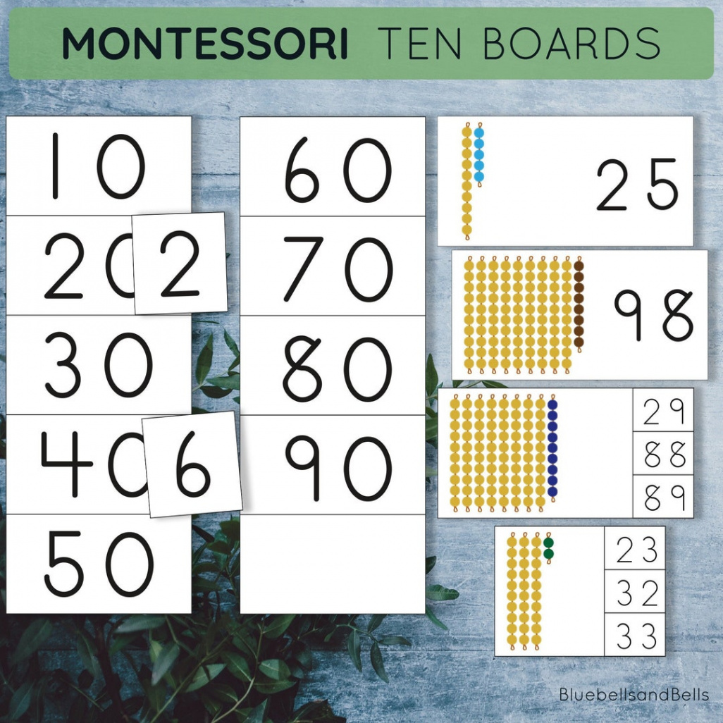 Montessori Printable Ten Boards Cards and Worksheets