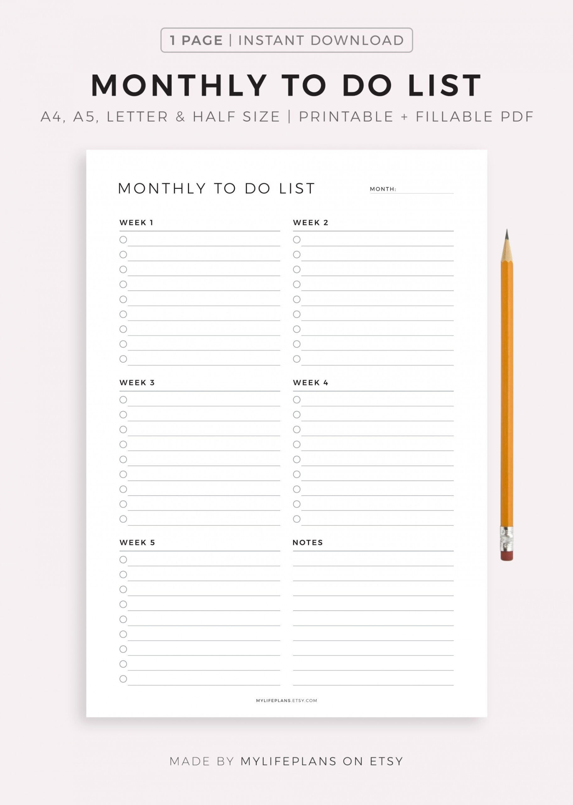 Monthly to Do List Printable Monthly Task List Template - Etsy Sweden