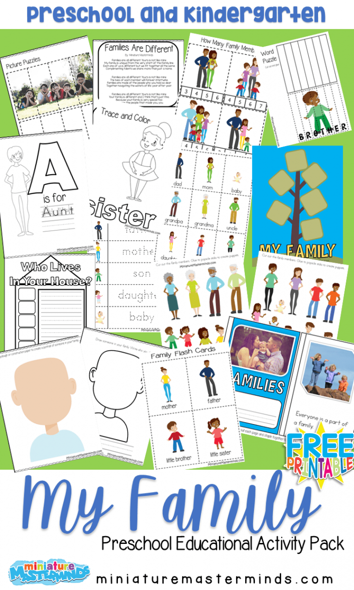 My Family Free Printable Preschool Activity Pack  Family