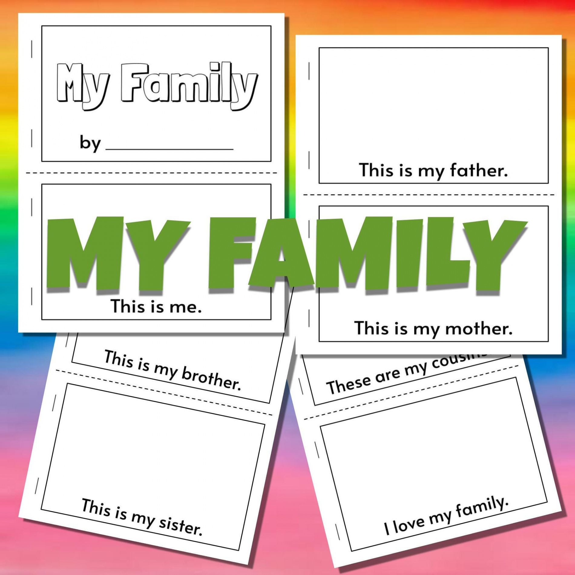 My Family Printable Booklet Preschool and Kindergarten Mini - Etsy