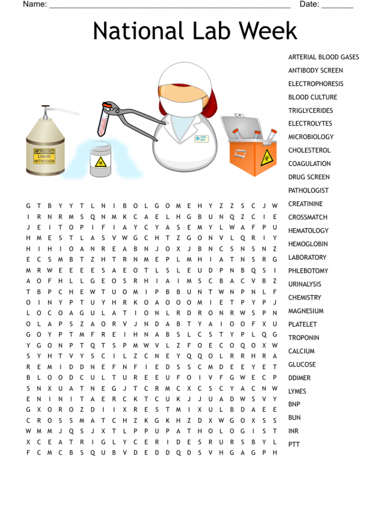 National Lab Week Word Search - WordMint