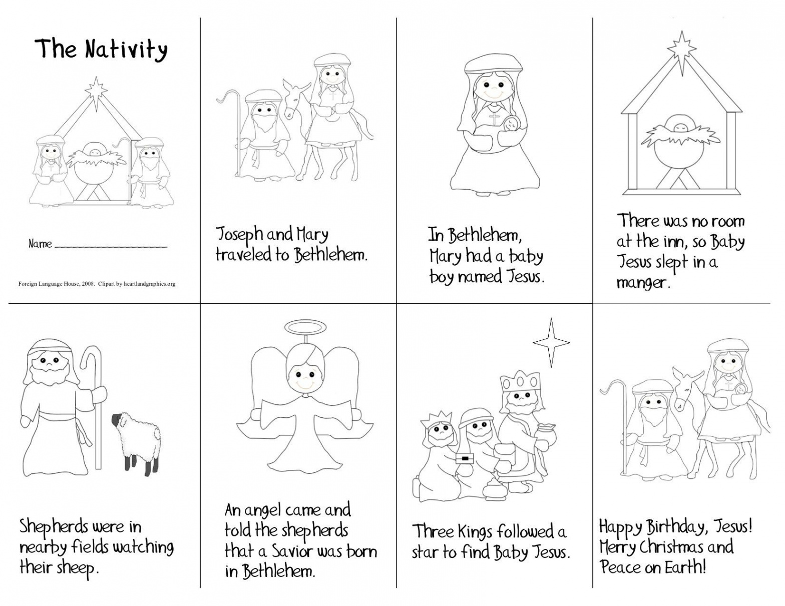 Nativity Printable Mini Book  Nativity story printable, The