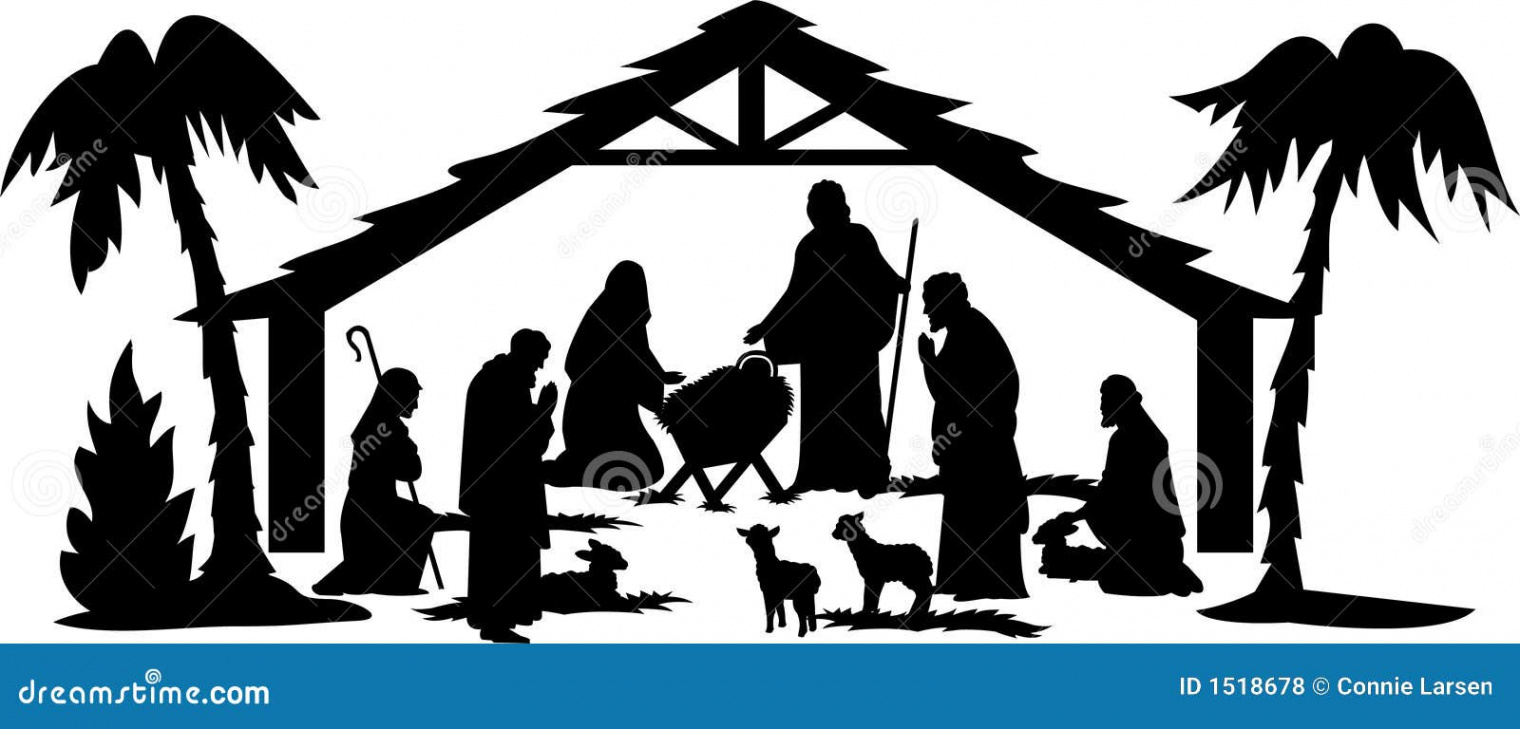 Nativity Silhouette/eps stock vector