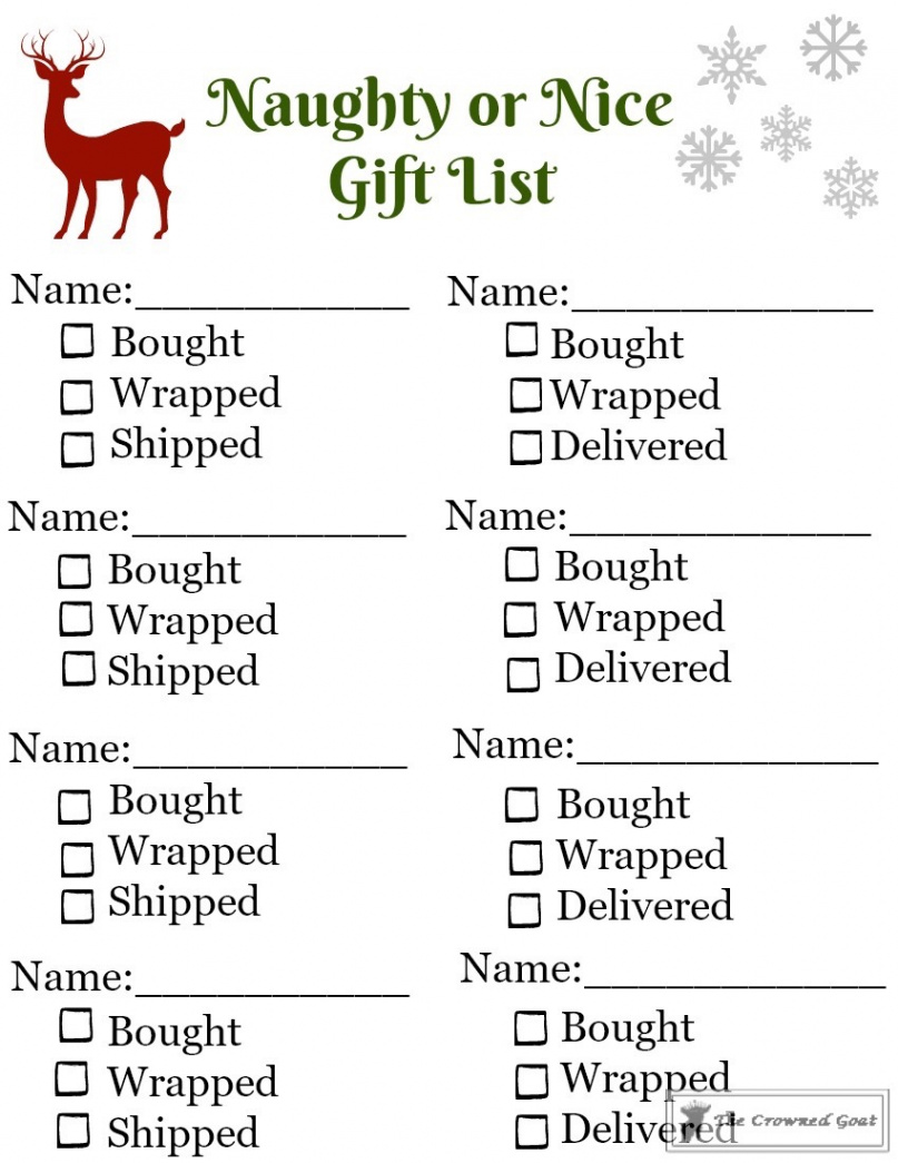 Naughty or Nice Gift List Printable – The Crowned Goat