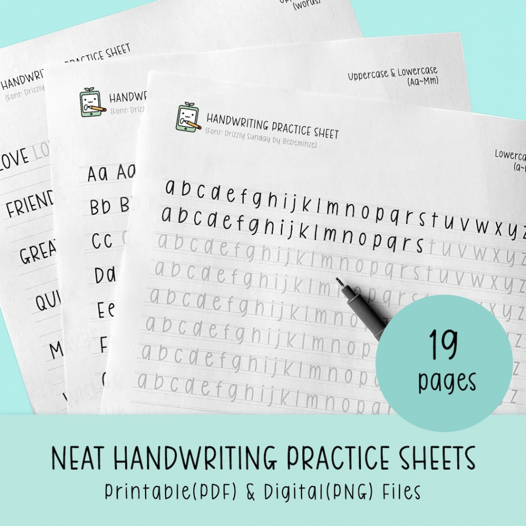 Neat Handwriting Practice Sheets Printable Handwriting - Etsy