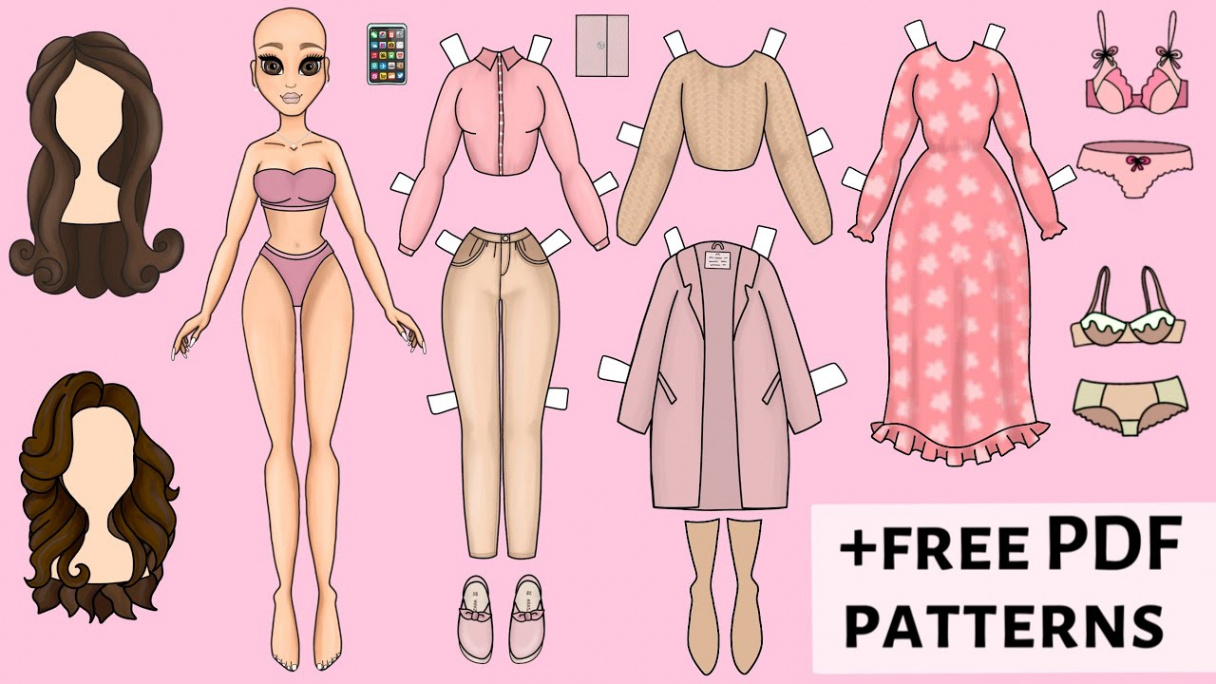 NEW PAPER DOLL DRESS UP WITH WARDROBE DIY & FREE PRINTABLE