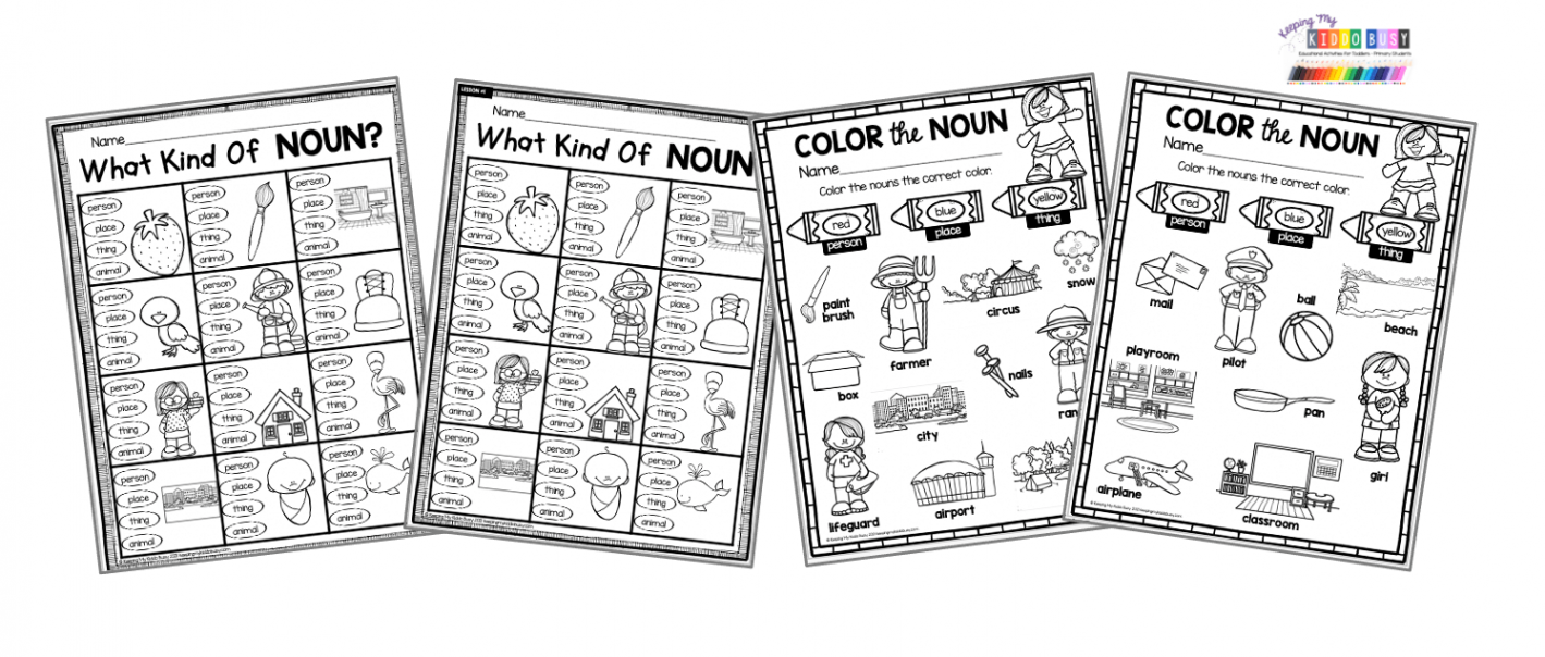 NOUNS Primary Grammar Unit  - FREE ACTIVITIES — Keeping My Kiddo Busy