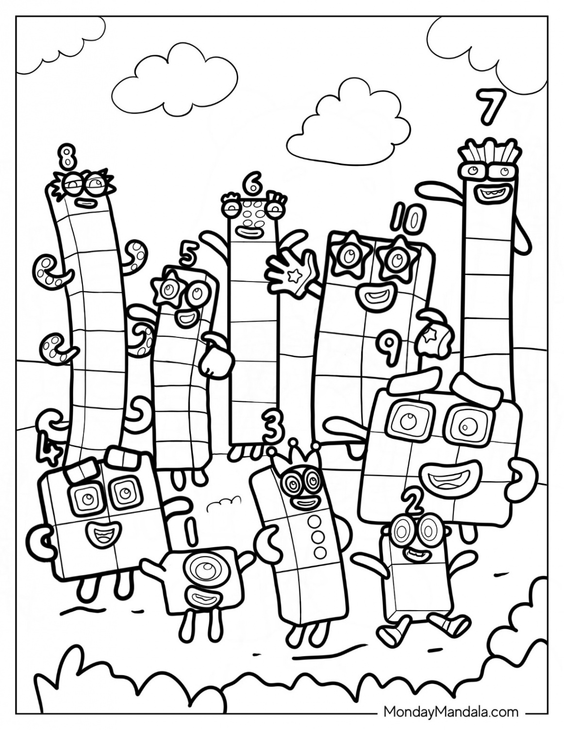 Numberblocks Coloring Pages (Free PDF Printables)