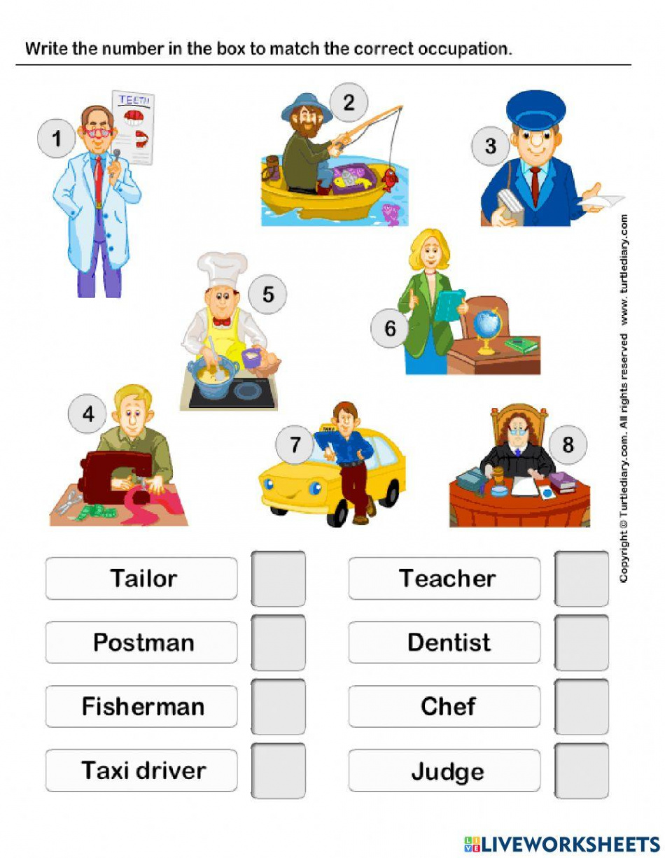 Occupation worksheet for preschool  Live Worksheets