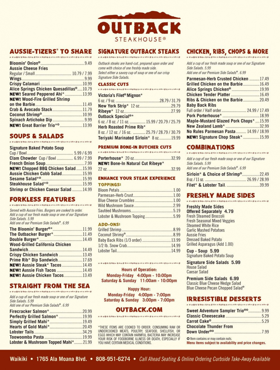 outback steakhouse menu - Yahoo Image Search Results  Outback