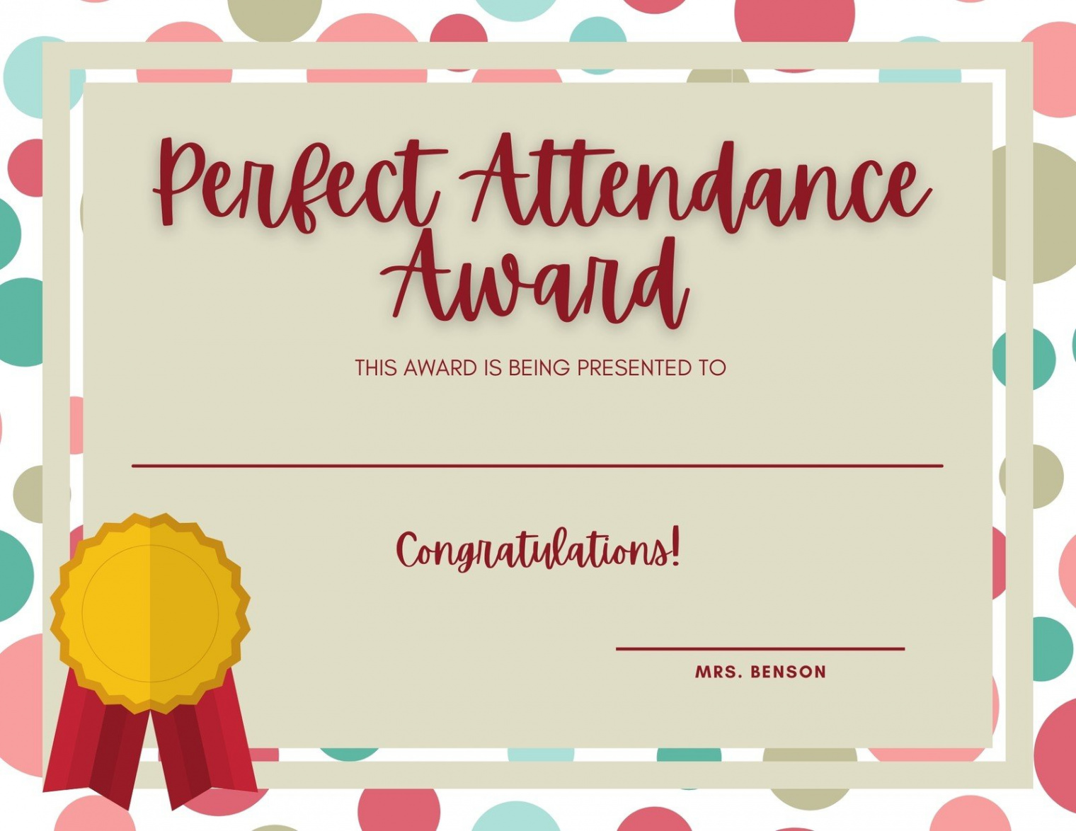 Page  - Free custom printable attendance certificate templates