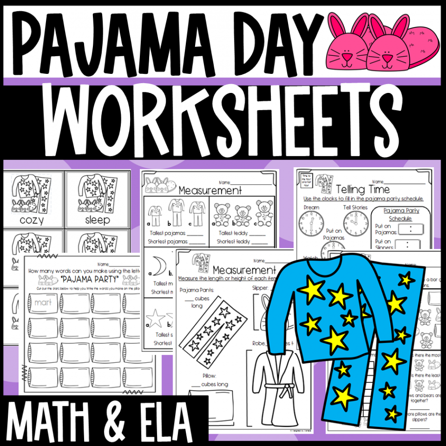 Pajama Day Themed Activities and Worksheets: End of the Year