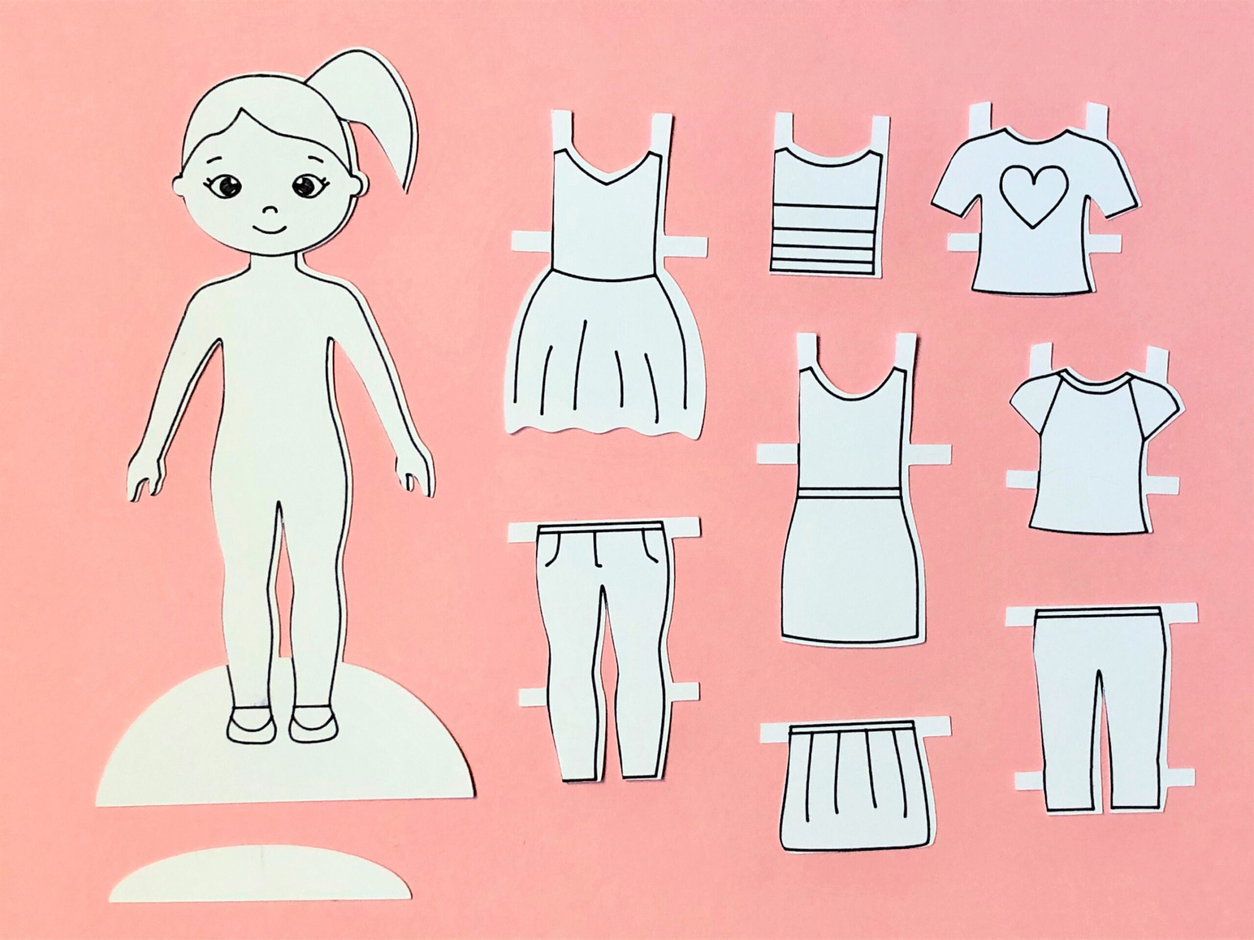 Paper Doll Cut File and Printable Meet Hannah A Downloadable