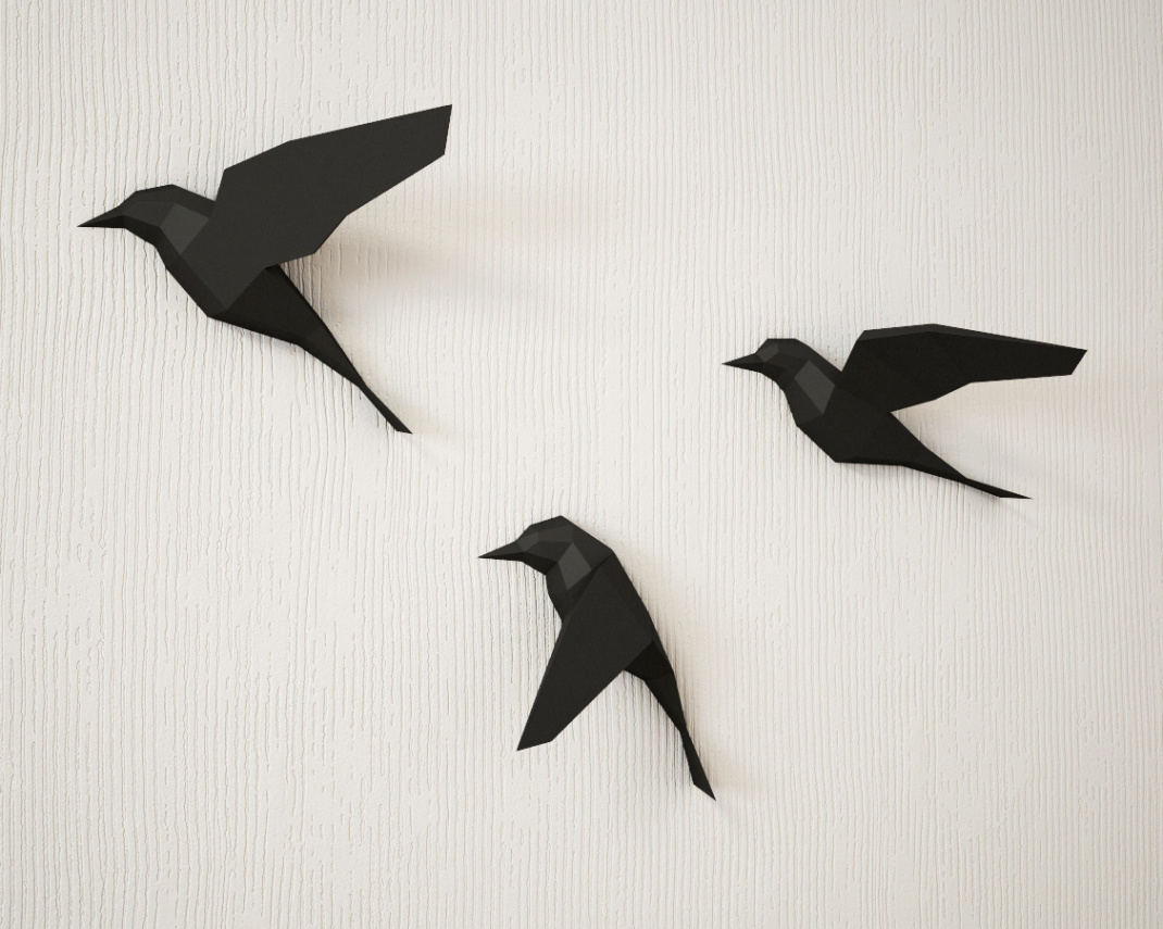 Papercraft Birds template from InArtCraft on Behance