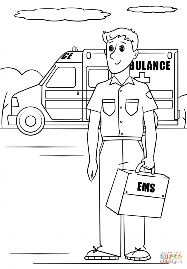 Paramedic coloring page  Free Printable Coloring Pages