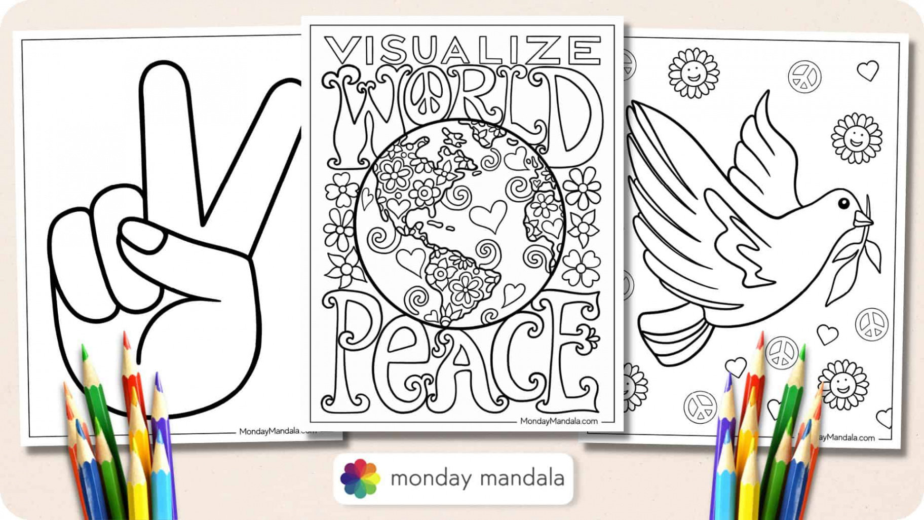 Peace Coloring Pages (Free PDF Printables)