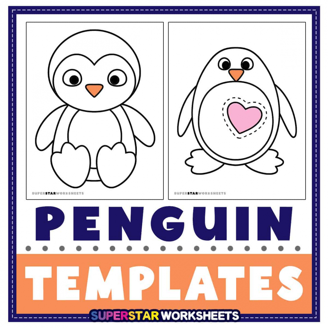 Penguin Template - Superstar Worksheets