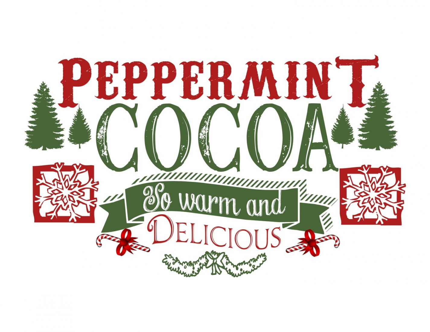 Peppermint Cocoa Free Printable (Hot Chocolate Bar) -  Days of