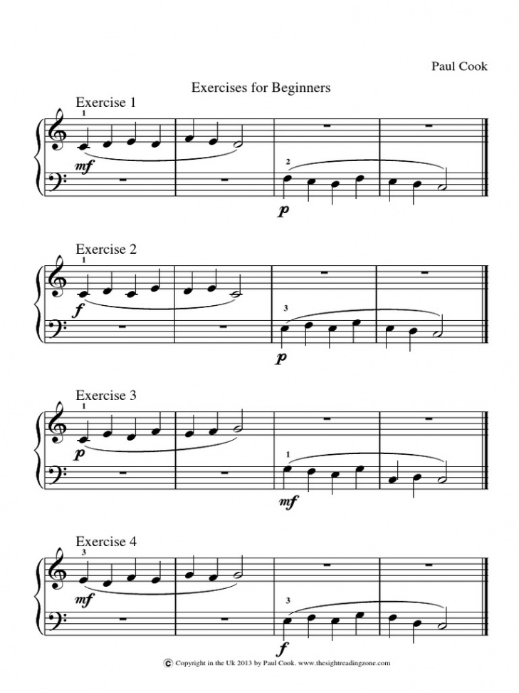 Piano Sight Reading Exercises For Beginners PDF  PDF  Leisure