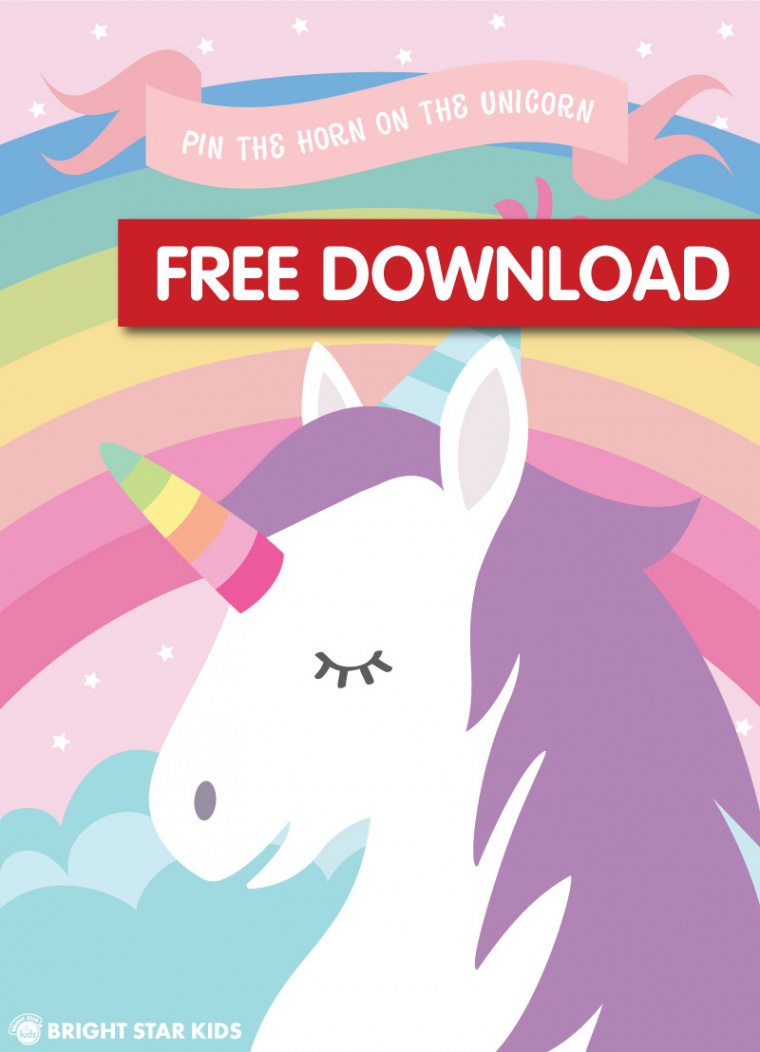 Pin the Horn on the Unicorn Free Printable - Bright Star Kids