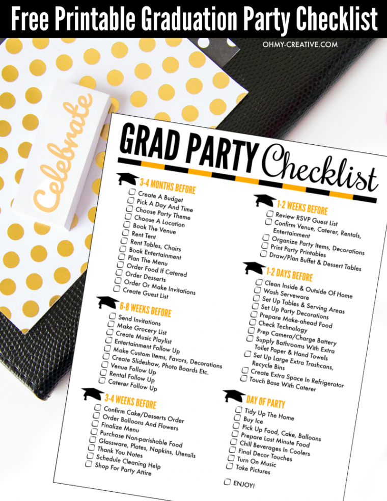 Plan the Perfect Party with a Free Printable Graduation Party