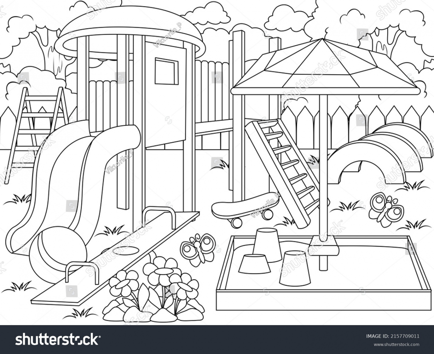 , Playground Coloring Page Images, Stock Photos, D objects