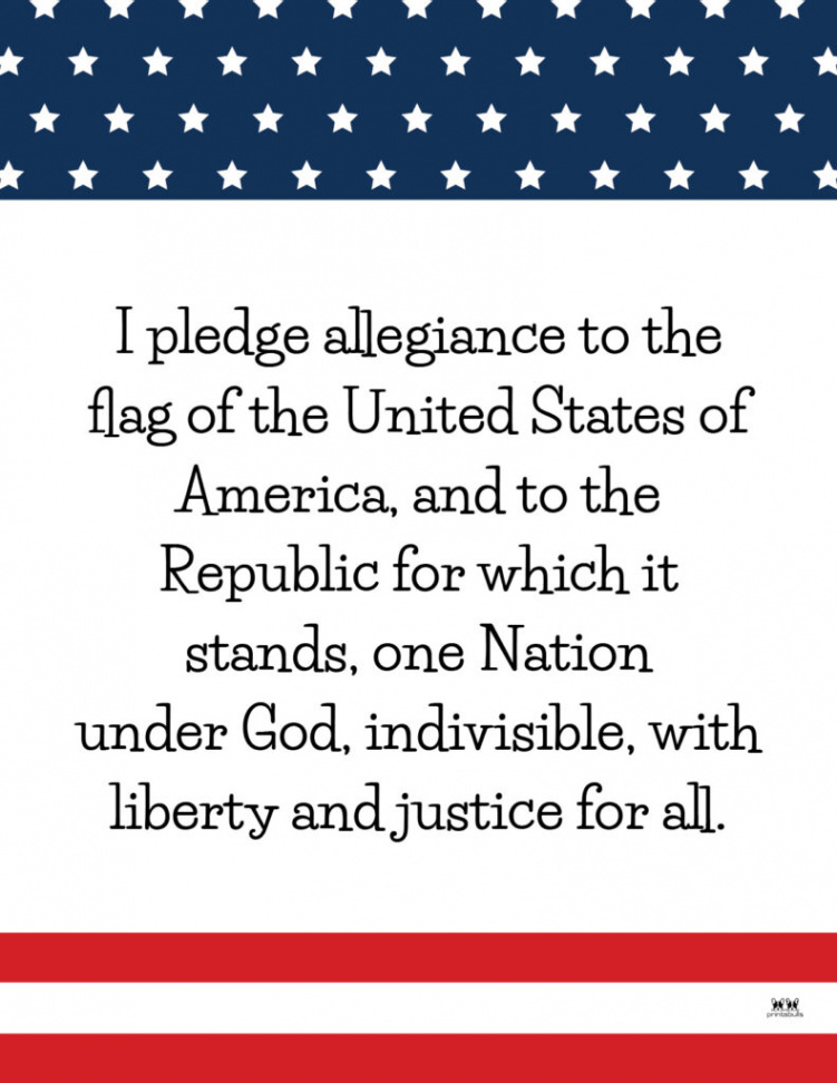 Pledge of Allegiance Words -  FREE Printables  Printabulls