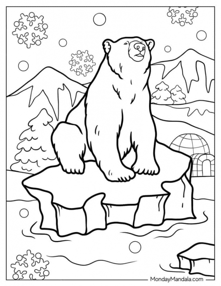 Polar Bear Coloring Pages (Free PDF Printables)