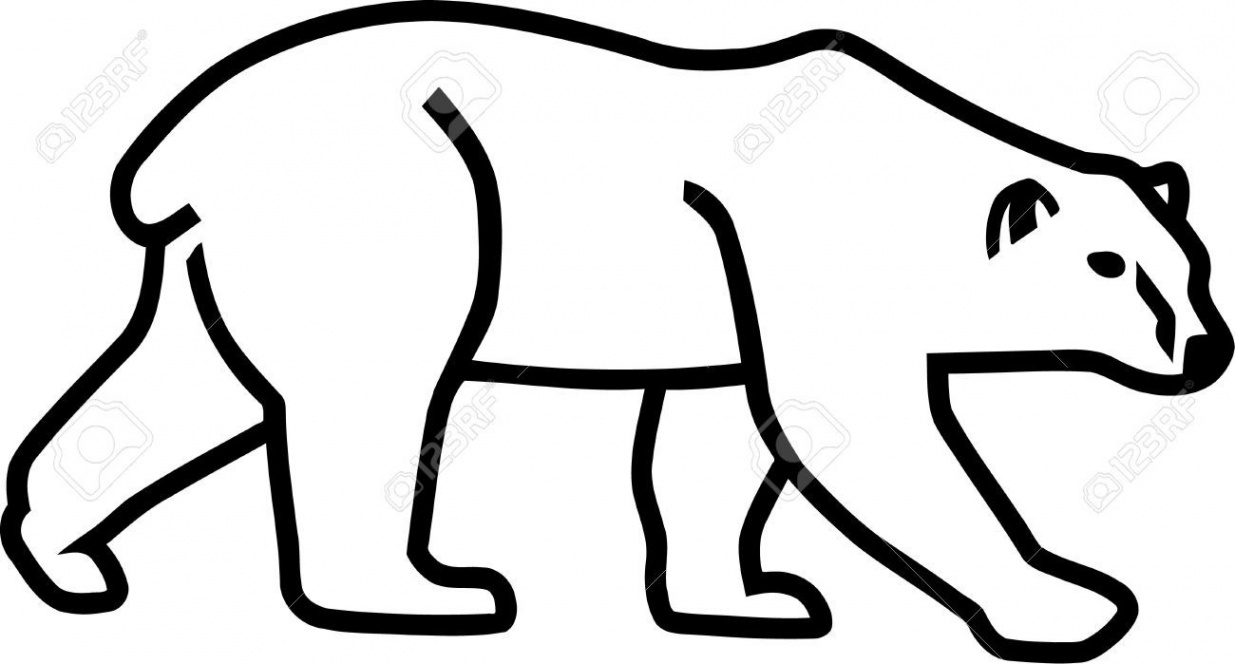 Polar Bear Silhouette Outline Royalty Free Cliparts, Vectors, And