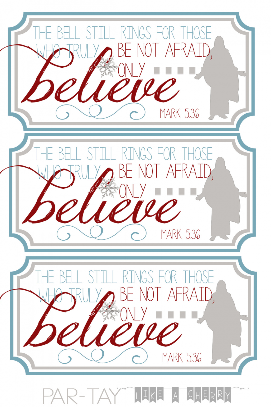 Polar Express Bell Tags - Party Like a Cherry