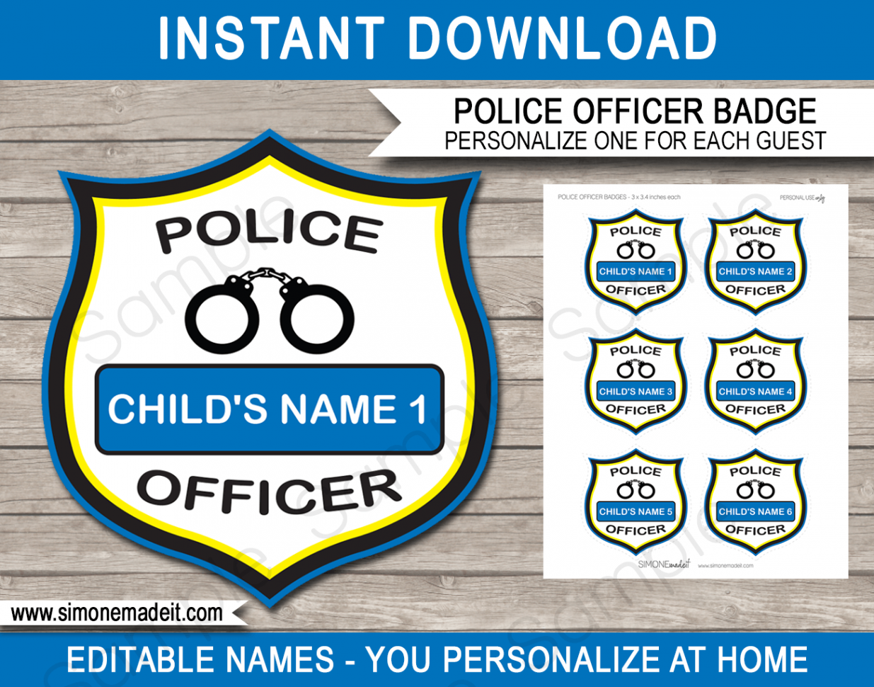 Police Officer Badges Template