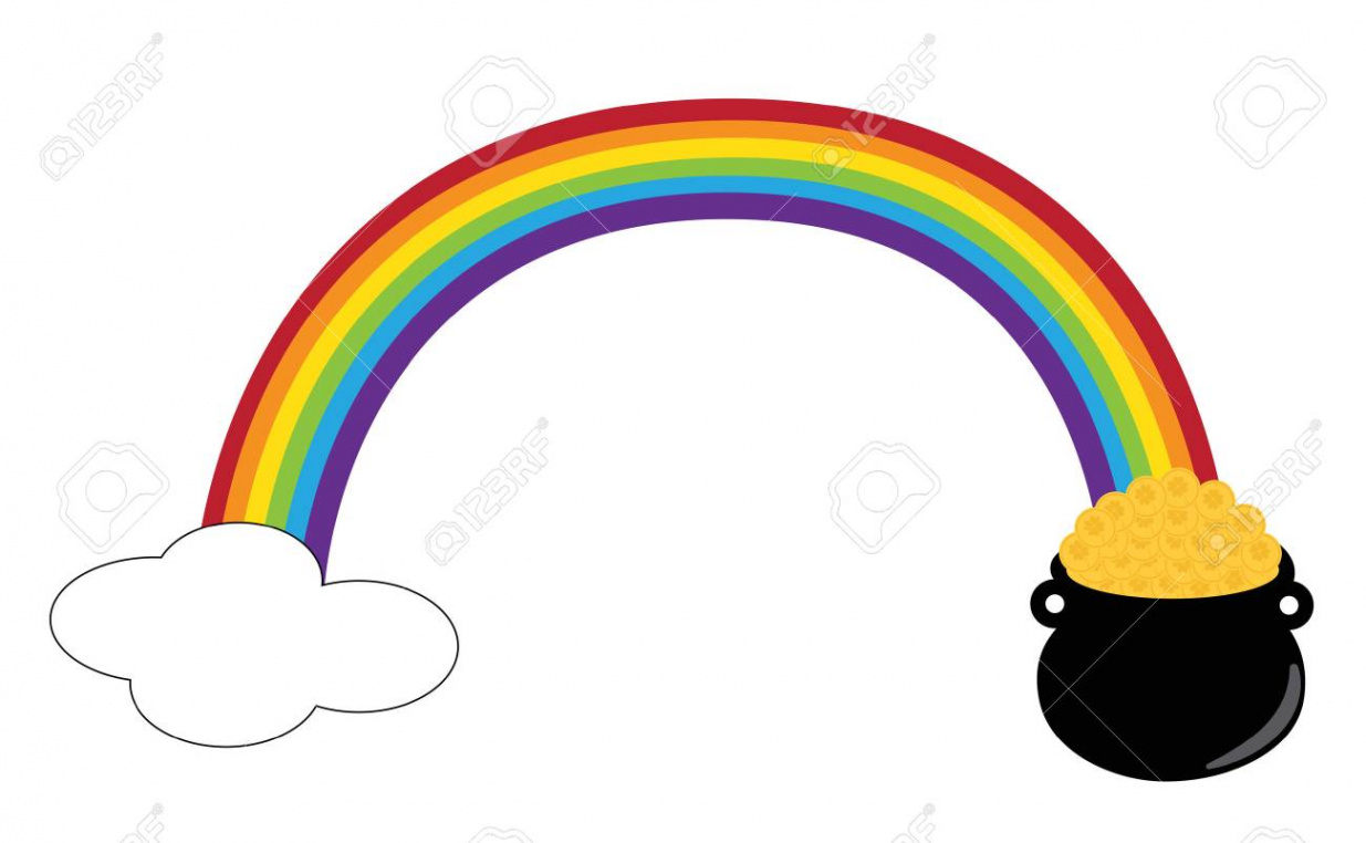 Pot Of Gold Rainbow Royalty Free SVG, Cliparts, Vectors, and Stock