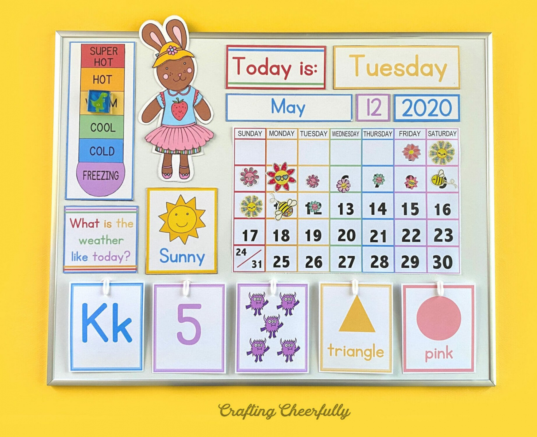 Preschool Learning Calendar Cards! - Crafting Cheerfully