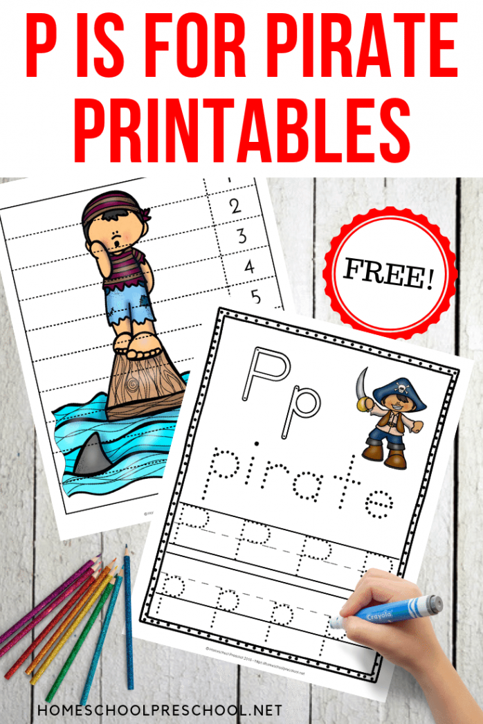 Preschool Pirate Theme Printables for Math and Literacy