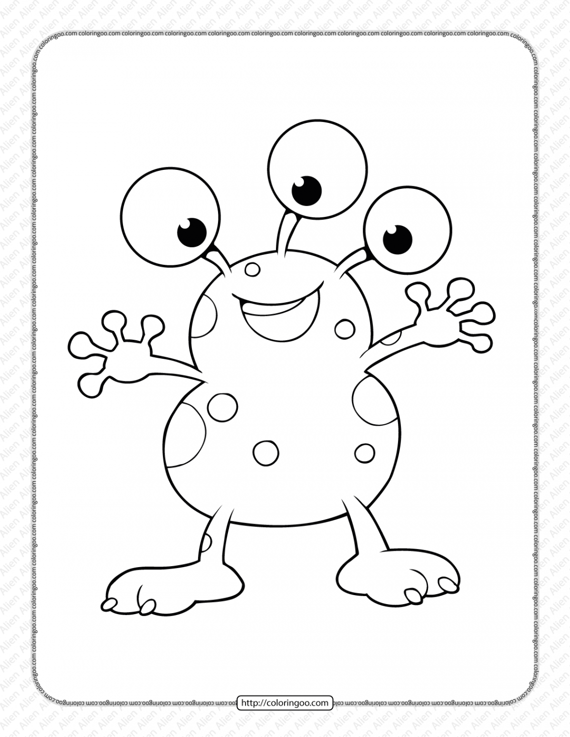 Printable Alien Coloring Page - Book PDF  Coloring pages, Free