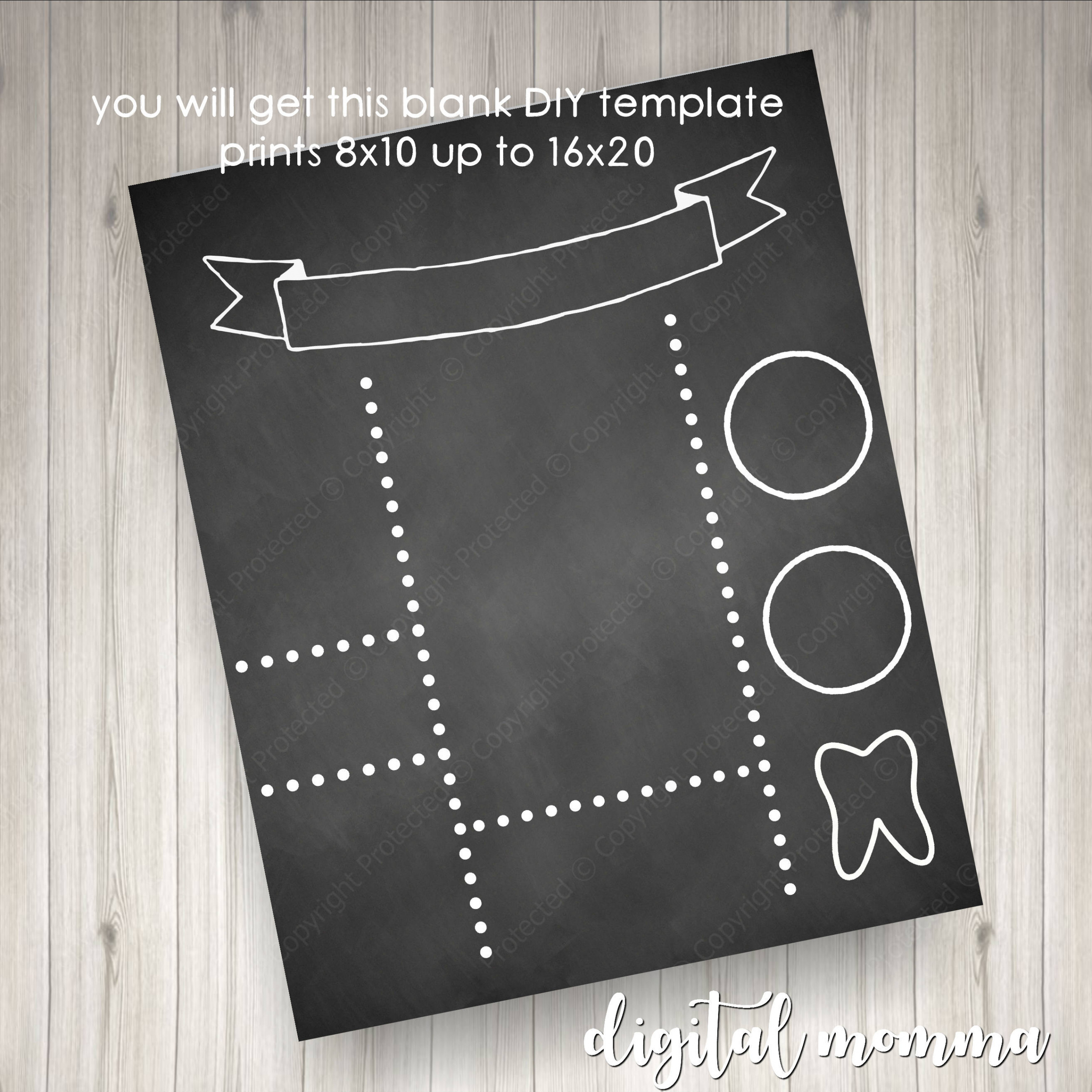 Printable Blank/diy Chalkboard Template Birthday Announcement - Etsy