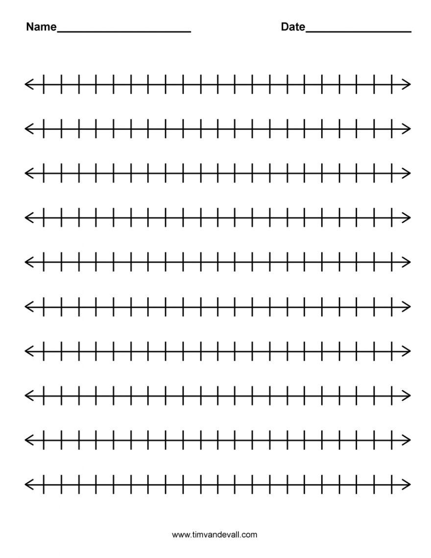 Printable Blank Number Line Templates for Math Students and