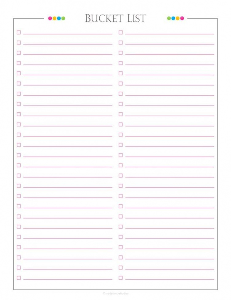 Printable Bucket List Templates for Your Dream Goals