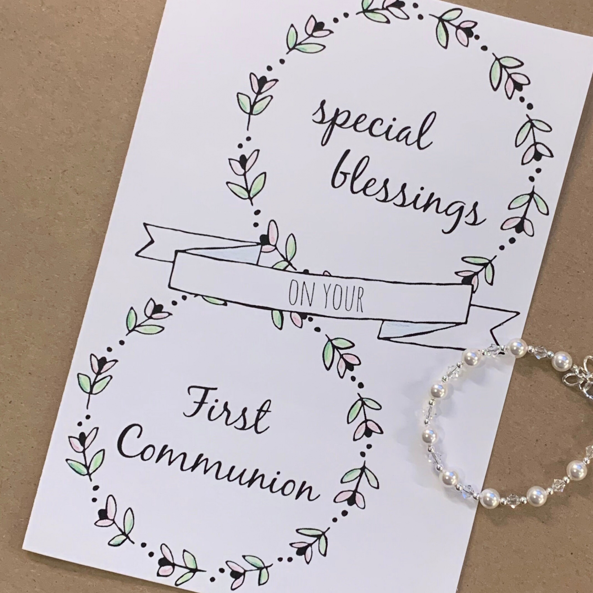 Printable Card DIY Card Print at Home First Communion - Etsy Canada