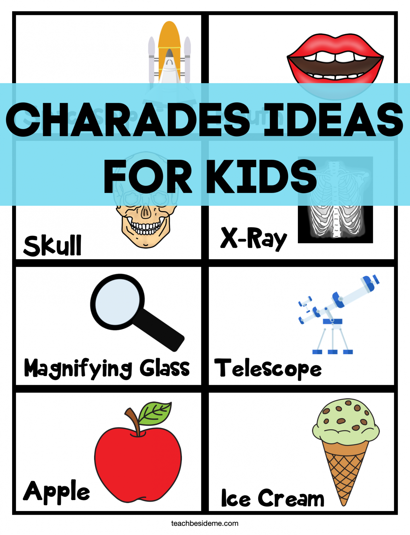 Printable Charades Ideas for Kids - Teach Beside Me