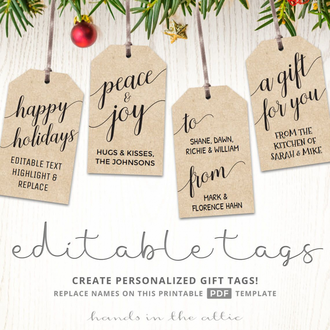 Printable Christmas Gift Tags  Kraft & White  Hands in the Attic